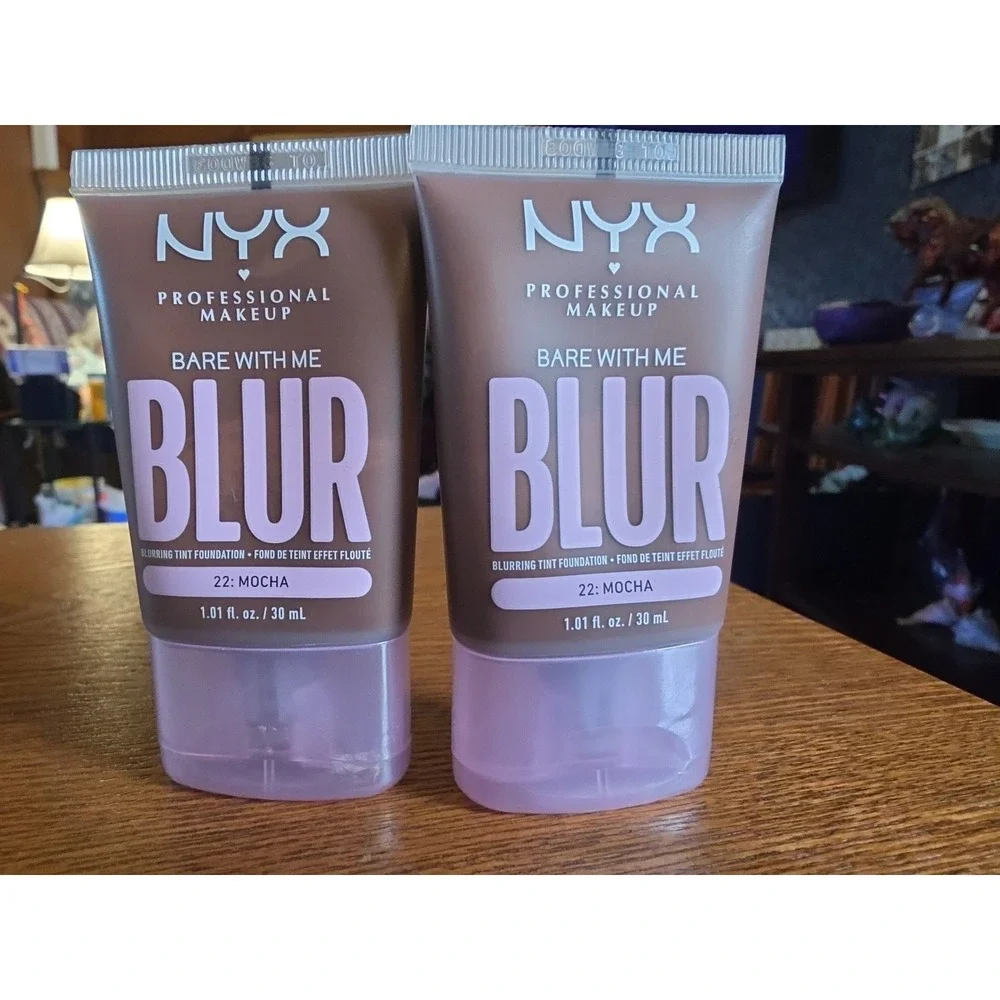 Lot Of 2 NYX PROFESSIONAL BARE With Me BLUR‎ Skin Tint Foundation 22: MOCHA